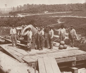 "Dictator" Union Army railroad mortel, använd i det amerikanska inbördeskriget (1861-65) (s/v foto)