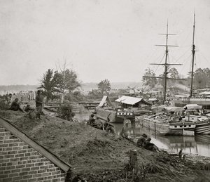 Vita huset landar på Pamunkey, 1862 av Mathew B. Brady