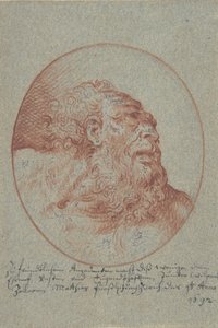 Chef för en skäggig man som ser rätt, 1692. av Mathias Fussli