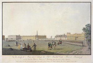 Utsikt över Marsfältet och Marmorpalatset i Sankt Petersburg, 1804