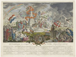 Allegory of True Patriotism, 1788 Symboliskt konsttryck om den sanna fosterlandskärleken (titel på objekt)