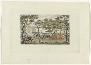 Omkörning av prinsessan av Orange och barnen, 1787 av Mathias de Sallieth