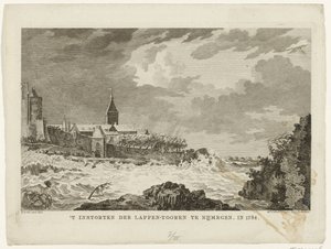 Kollaps av lapptornet i Nijmegen, 1784 Kollaps av Lapp Tower i Nijmegen. År 1784 (titel på objekt) av Mathias de Sallieth