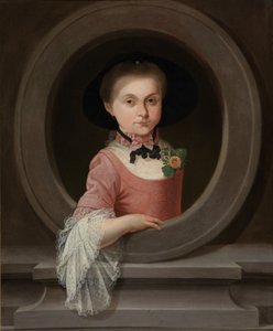 Porträtt av en flicka (olja på duk) av Mathias de Visch