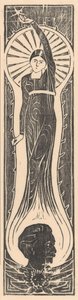 Allegorisk figur med porträtt av Multatuli
