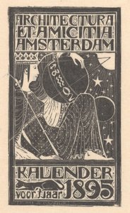 Omslagskalender 1895 av Mathieu Lauweriks