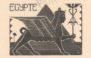Sfinx och pyramid Egypten (titel på objekt) av Mathieu Lauweriks