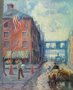 Van Wyck Family House, New York City, ca 1923 (olja på konstnärstavla) av Matilde Browne