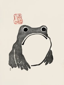 Grumpy Frog I Svart av Matsumoto Hoji