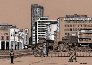 Wellesley Road - Croydon, 2016 (akrylfärg på kartong)