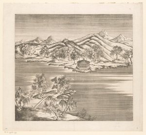 Vy över en del av det kejserliga sommarpalatset i Chengde (Jehol) i Kina