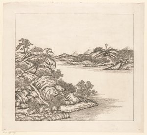 Vy över en del av det kejserliga sommarpalatset i Chengde (Jehol) i Kina av Matteo Ripa