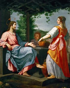 Jesus and the Samaritan Woman - Baroque: Christ and the Samaritan Woman av Rosselli, Matteo (1578-1650), ca. 1620. Olja på duk, 241x194. Konsthistoriska museet, Wien