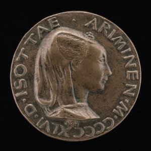 Isotta degli Atti, 14321433-1474, älskarinna 1446, sedan hustru efter 1453, till Sigismondo Malatesta [obv