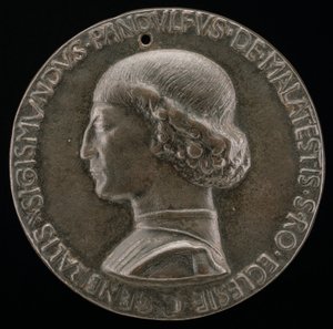 Sigismondo Pandolfo Malatesta, 1417-1468, herre över Rimini och Fano [framsidan], 1446. av Matteo di Andrea de Pasti
