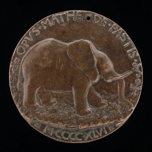 Malatesta-elefanten på en äng [omvänd], 1446.