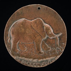 Malatesta-elefanten på en äng [omvänd], 1446. av Matteo di Andrea de Pasti