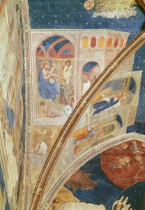 The Calling of St. Martial, en fiskare, detalj från taket i kapellet i Tinel med scener från St. Martials liv, 1344-45