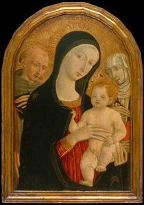 Madonna och barn med de heliga Franciskus och Katarina av Siena, omkring 1476-80.