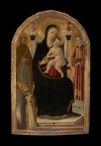 Jungfru och barn tronade med tre heliga av Matteo di Giovanni