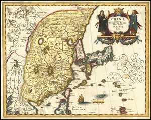 1636 års karta över Kina, Japan och Korea av Matthäus Merian av Matthaus Merian