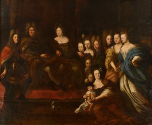 Familjeporträtt av landgreve Fredrik II av Hessen-Homburg av Matthaus Merian