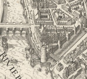 Hôtel de Nevers på Merians plan över Paris från 1615 - David Rumsey av Matthaus Merian