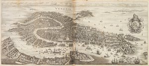 Panorama över Venedig. Från Newe Archontologia cosmica av Johann Ludwig Gottfried, 1646.