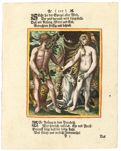 Adam och Eva, ca 1700-1725 av Matthaus Merian