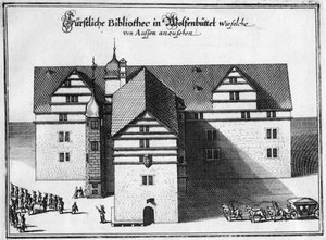 Herzog August Library i Wolfenbüttel, mellan 1655 och 1660 av Matthaus the Elder Merian