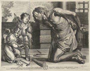 Kristus knäböjer inför Arma Christi av Mattheus Borrekens