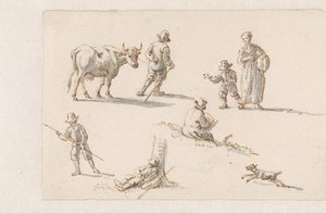 Aeneas och Dido gömmer sig i en grotta Motiv för målningar med avsnitt från The Aeneas (serietitel)
