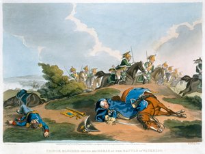 "Prins Blucher under sin häst i slaget vid Waterloo", 1815