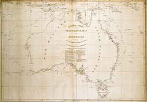 Karta över Terra Australis (Australien) (tryck)