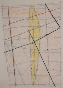 stickdiagram 3, 2014 (akvarellkrita) av Matthew Hilton