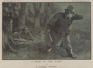 En duell i mörkret! eller, A Yankee Notion (lito i färg) av Matthew