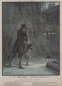 En god jul! eller, A Silent Appeal (färg litho) av Matthew