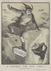 En predikan för staden! (färg litho) av Matthew