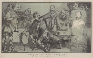 Banquo at the Banquet (färg litho) av Matthew