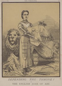 Försvara tronen! eller, den engelska Joan of Arc (färg litho) av Matthew