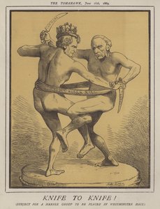 Kniv mot kniv! (färg litho) av Matthew