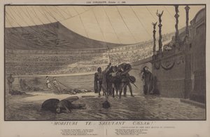 Den döende Caesar hälsar dig! (färg litho) av Matthew