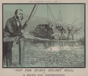 Inte för Jo(hn Stuart Mill) eller, A Smith för Westminster (färg litho) av Matthew