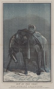 Ut i kylan! eller, The Sinking Volunteer (färg litho) av Matthew