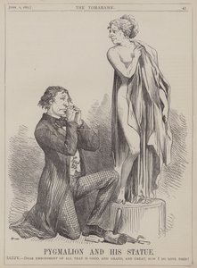 Pygmalion och hans staty (färg litho) av Matthew
