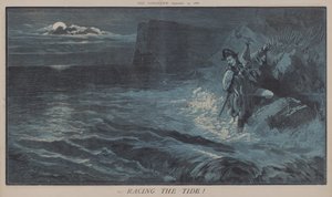 Racing the Tide! (färg litho) av Matthew