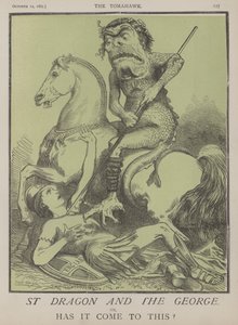 St Dragon and the George eller, har det blivit så här? (färg litho) av Matthew