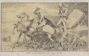 The Juggernaut of the Turf (färg litho) av Matthew