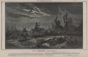 Den moderna Quijoten! (färg litho) av Matthew