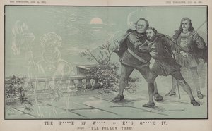 Prinsen av Wales, till kung George IV: Jag följer dig! (färg litho) av Matthew